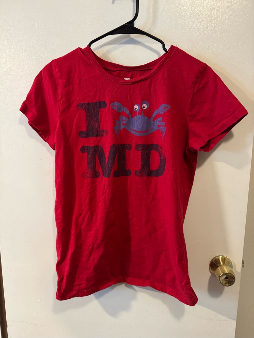 American Summer I Crab MD Maryland Red Graphic T-Shirt Large 12/14